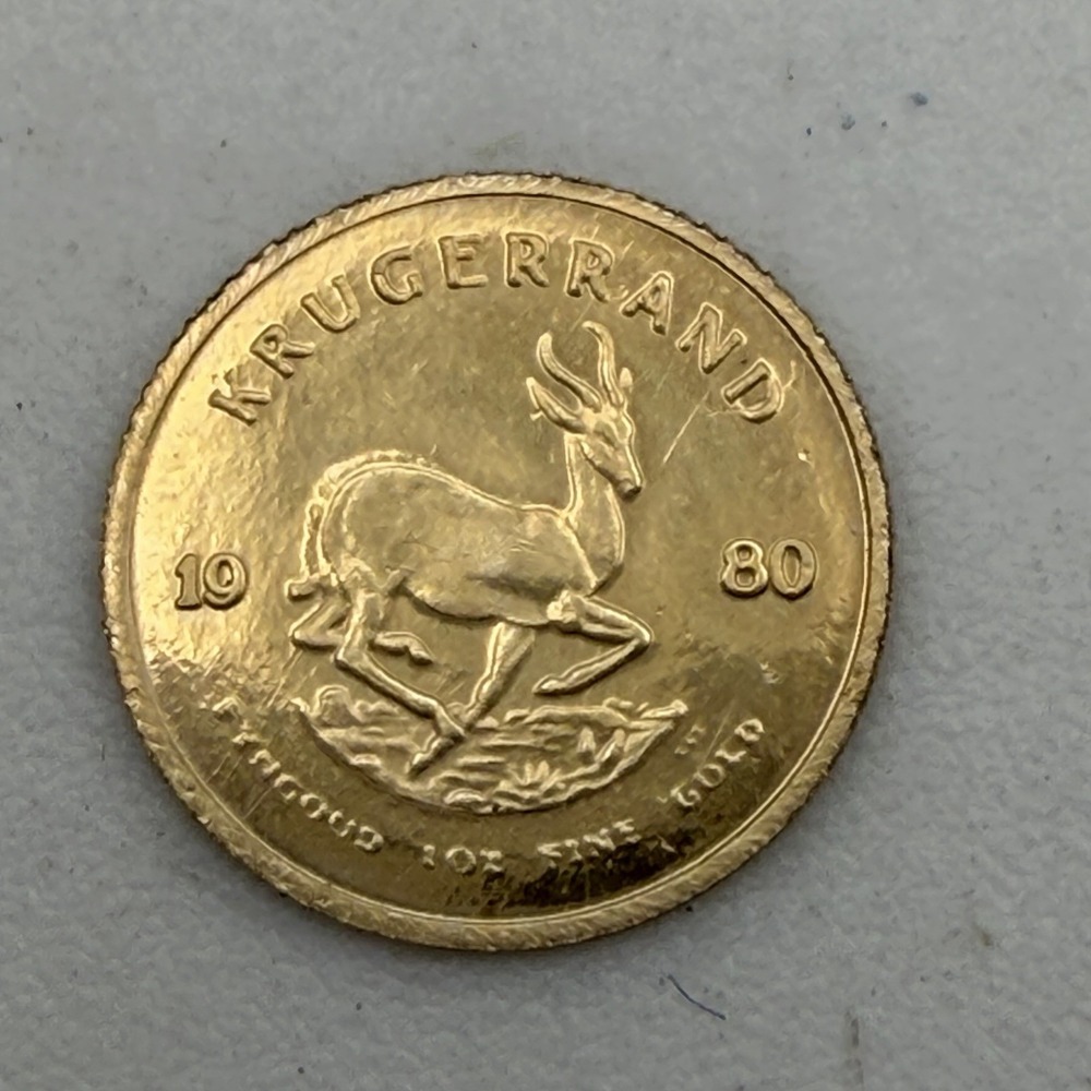 14K 1980 KRUGERRAND South Africa Mini Coin w/ Box International Monetary Mint - Picture 3 of 5